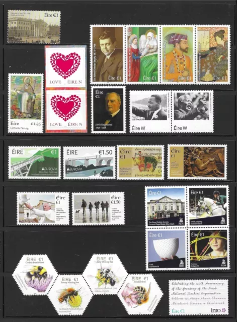 Ireland 2018 MNH commemoratives - 35 stamps & 3 Miniature sheets - 3 scans