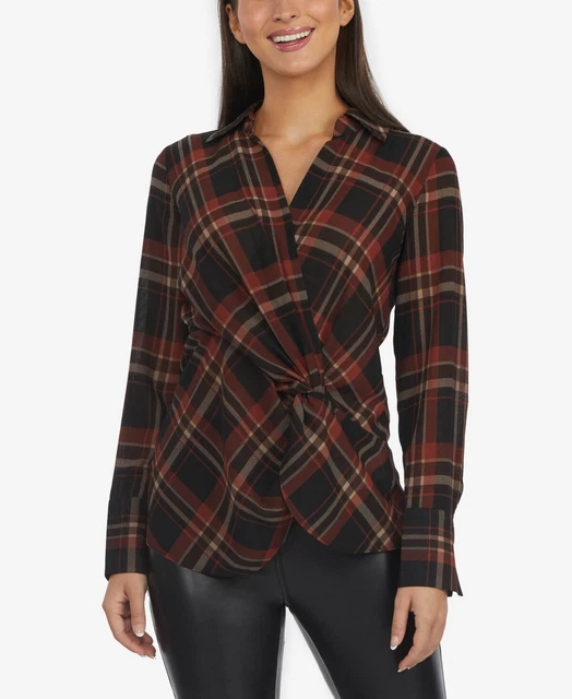 Laundry By Shelli Segal Women's Front Knot Blouse Red Size X-Large