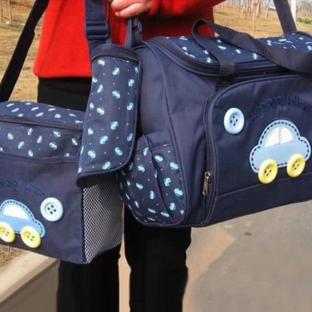 4pcs/Set Fashion Baby Diaper Bag Larger Mummy Handbag Mom Maternity Nappy Tote