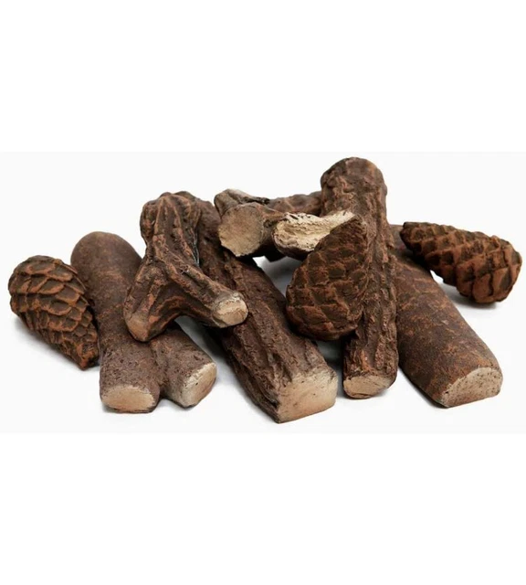 Set 9 pz legnetti in ceramica legna per camino a bioetanolo accessori per biocam