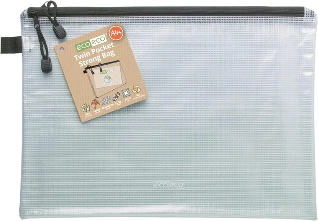 Eco-Eco A4 95 % recycelte superstarke Tasche aus zwei Taschen, wasserdichte Netztufftasche,