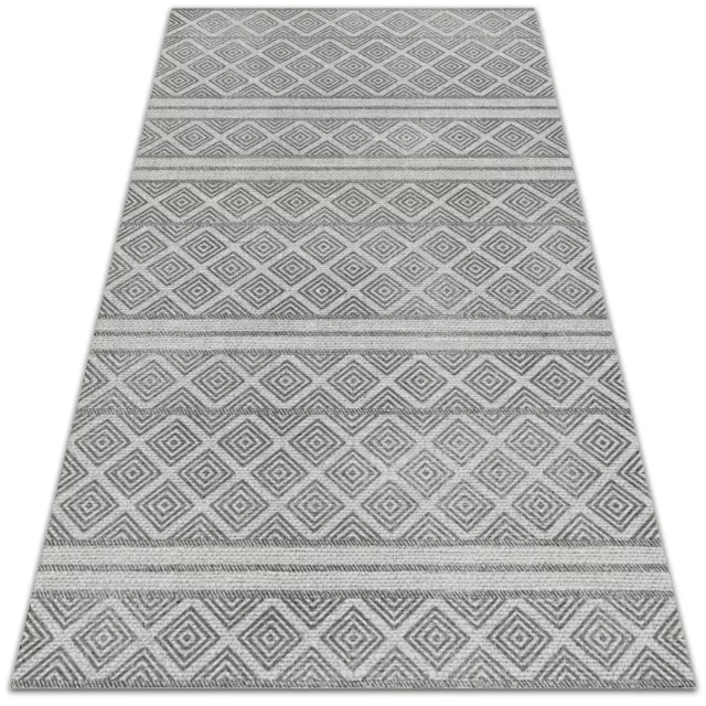 Extra Large Outdoor Patio PVC Rug Decor Mat Geometric rhombus pattern 150x225