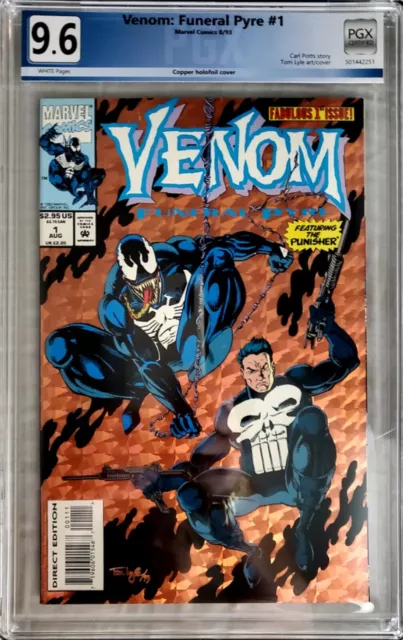 VENOM FUNERAL PYRE #1 PGX 9.6 KEY 1ST ISSUE PUNISHER COPPER FOIL no CGC CBCS EGS