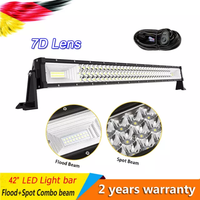 42" 540W Barre LED Light Bar Triple Rangée 7D SUV 4x4WD phare de travail+Câblage