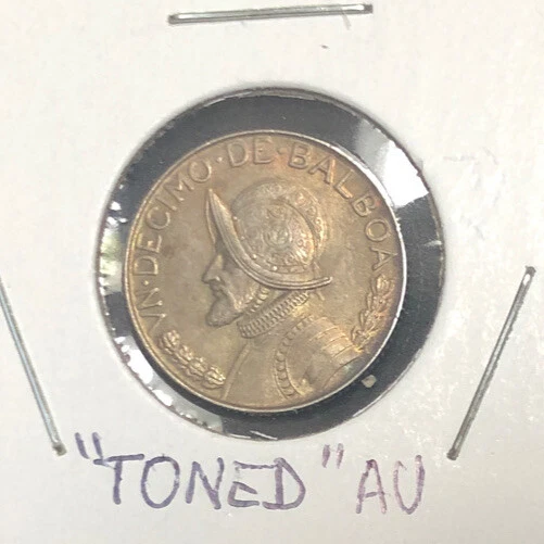 1966 Panama 1/10 Balboa “TONED HIGH GRADE “Coin-KM#10-17.91 MM
