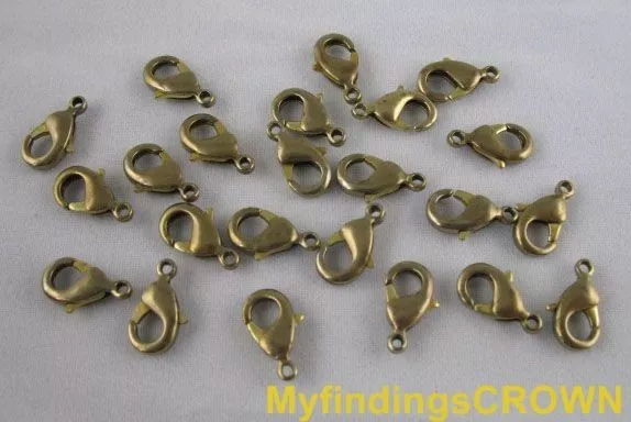 100pcs Solid Brass lobster clasps 12mm W365