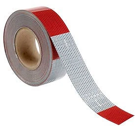 Conspicuity Reflective Tape, 11"/7" Pattern, 13 mil Vinyl, Red/White, DOT-C2,