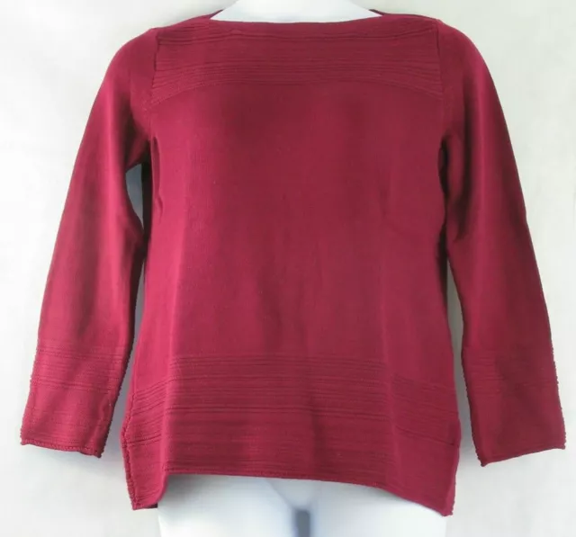 Karen Scott Women's Cotton Boat-Neck Pullover Sweater, Merlot Dark Red, Medium M