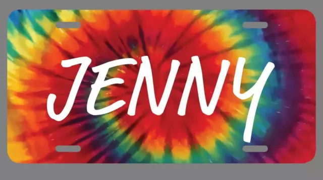 Jenny Name Tie Dye Style License Plate Tag Vanity Novelty Metal | UV Printed