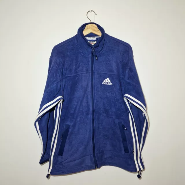 ADIDAS - MENS Vintage 90s Extra Large Blue & White Fleece Full Zip ...