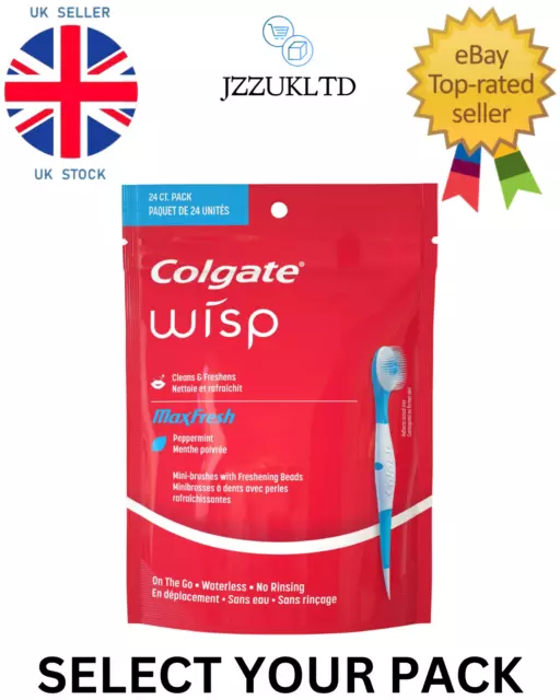 Colgate Wisp Mini Brush Cleans & Freshen Peppermint - Various Packs