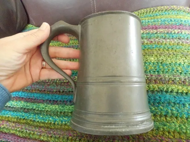 Pewter tankard James Yates  1/2  Pint 19th century Victorian VR mark England