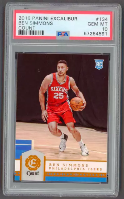 2016-17 Panini Excalibur Count #134 Ben Simmons RC PSA 10