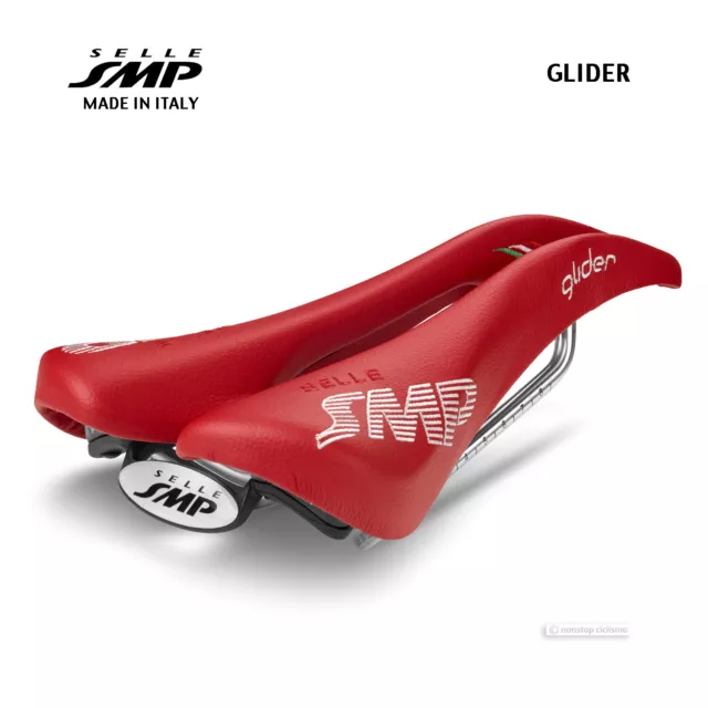 NEW Selle SMP GLIDER Saddle : RED - MADE IN iTALY