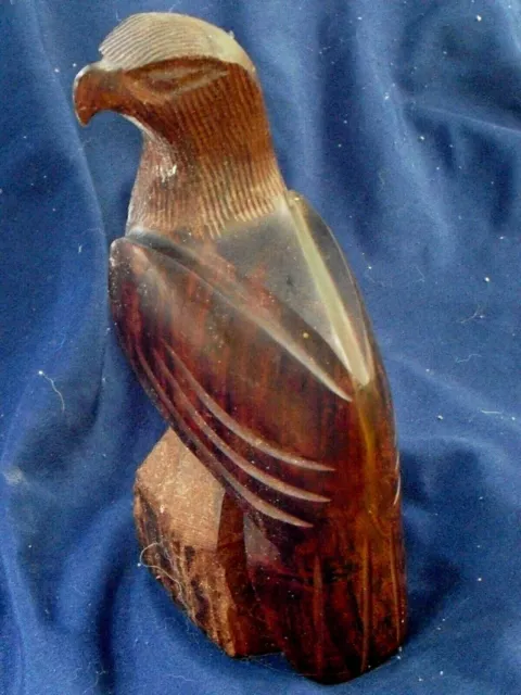 CARVED WOODEN HAWK~8" Tall
