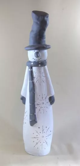 Un Cubo Redondo Muñeco de Nieve Con Sombrero/Figura Decorativa Artificial z3091