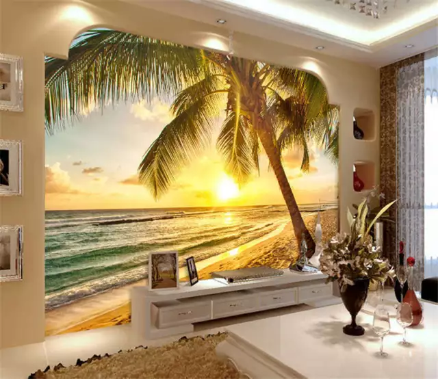 Vivid Beach Sunrise Full Wall Mural Photo Wallpaper Print Kids Home 3D Decal