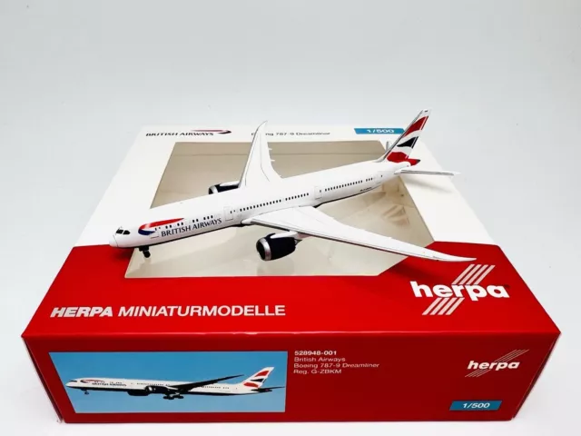 Herpa Wings 1:500 528948-001 British Airways B787-9 Dreamliner G-ZBKM