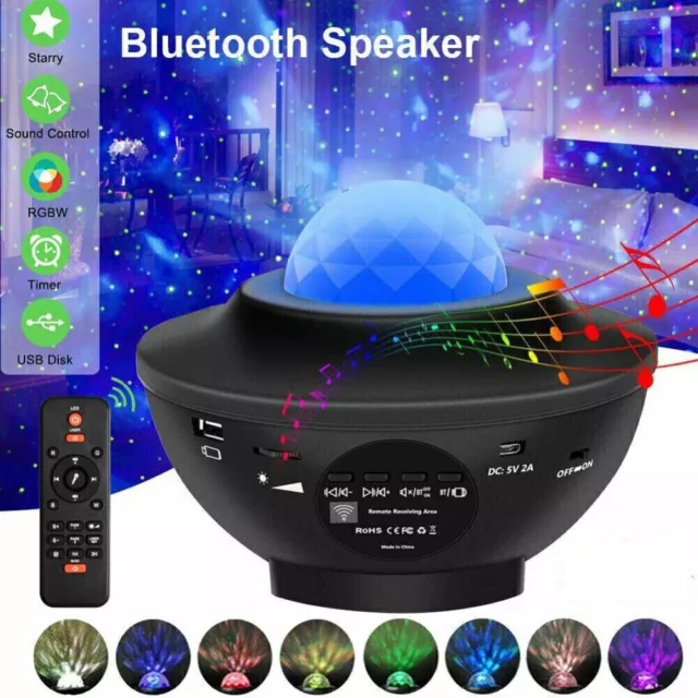 LED Sternenhimmel Lampe Projektor Galaxy Starry Stern Nachtlicht Bluetooth Musik