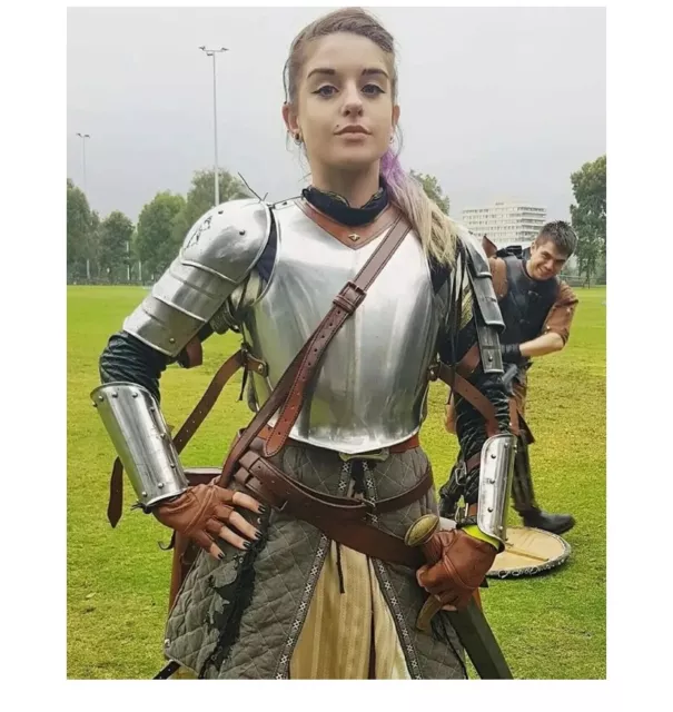 Halloween Lady Armor Suit, Medieval Knight Warrior Female Cuirass Steel Armor,