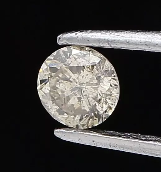 Natürlicher Diamant 0.23TCW Gelblich Grün Funkelnde Rund Brilliant Schliff Für