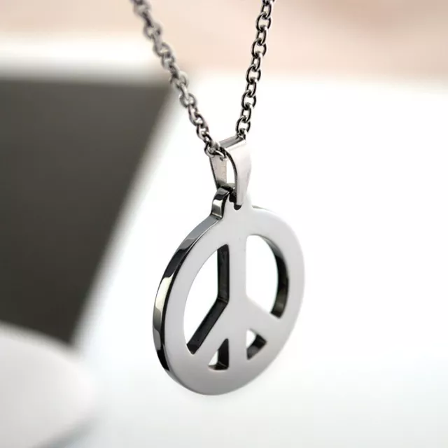 New Fashion Men Women Tungsten Carbide Pendant Necklace Peace Design Water Proof