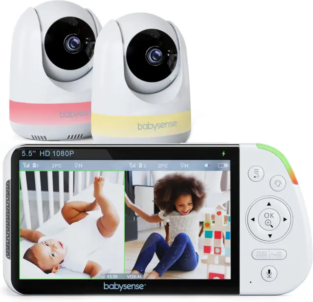 Babysense HD Split Screen Video Baby Monitor HD S2 - 2 Cameras