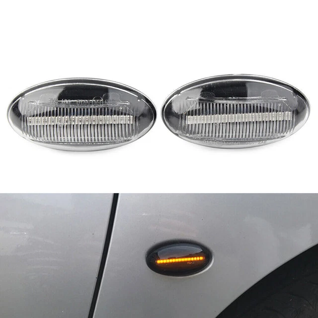 LED Dynamic Signal Side Marker Light For Peugeot 307 206 607 407 107 Clear