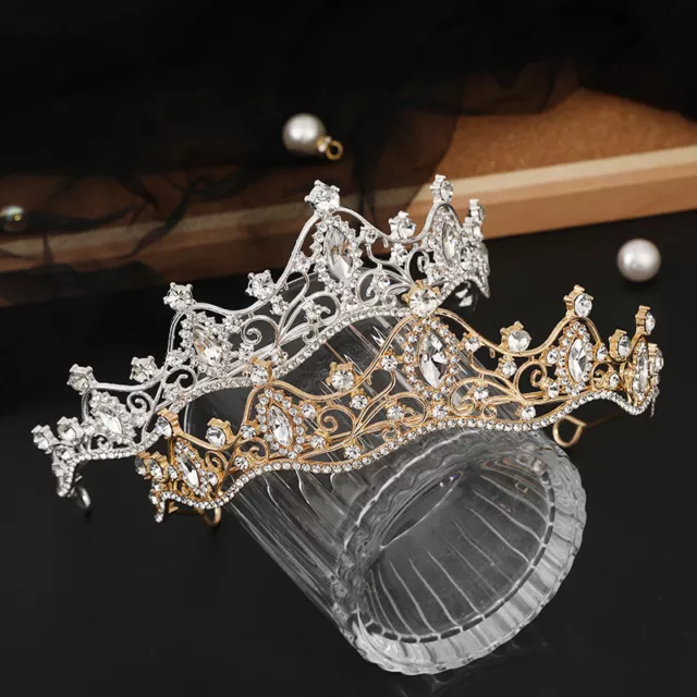 Hochzeit Braut Kristall Tiara Diadem Strass Krone Haarschmuck Haarband Damen