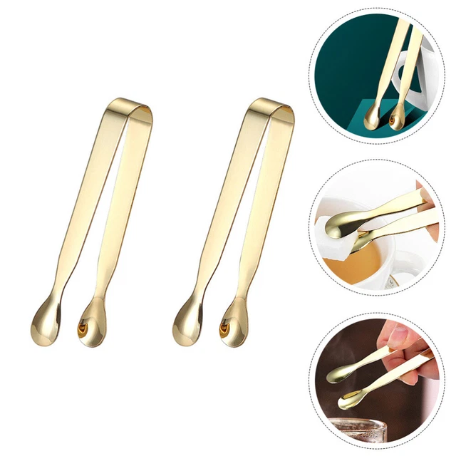 2 Pcs Bbq Grill Tongs Cube Sugar Tong Ice Clip Multitools Fried
