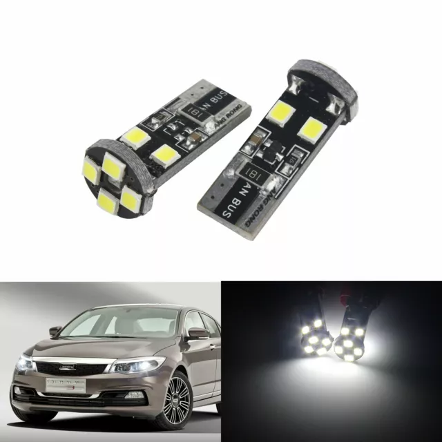 10 Veilleuses LED T10 W5W 8SMD Canbus Blanc Xenon Plaque d'immatriculation Lampe 2