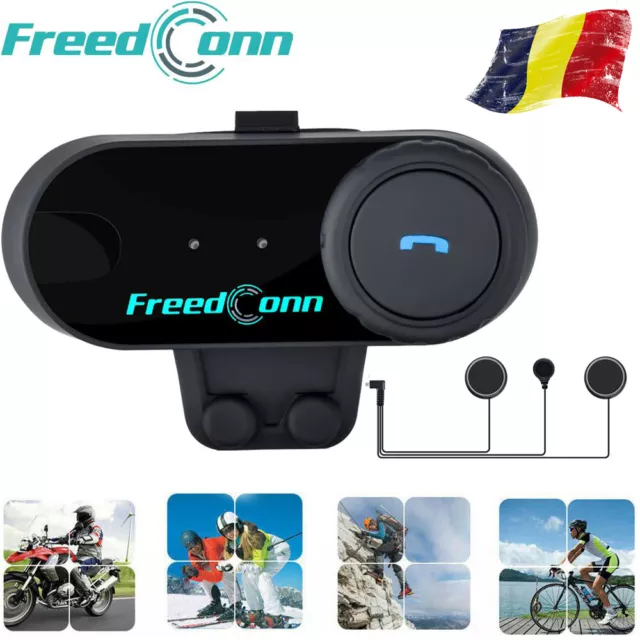 FreedConn Interfono 800M BT Bluetooth Interphone per moto da moto GPS + FM Radio