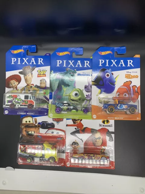 Hot Wheels Disney PIXAR Set of 5 New 2020