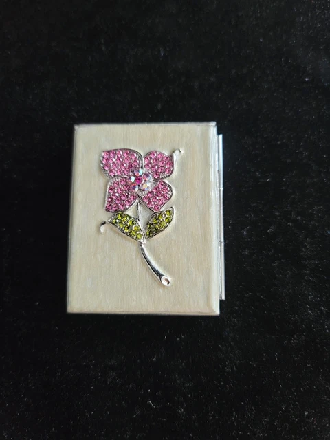 Rucinni Trinket Picture Frame Box - Swarovski Crystal - Cream W/Rose Flower
