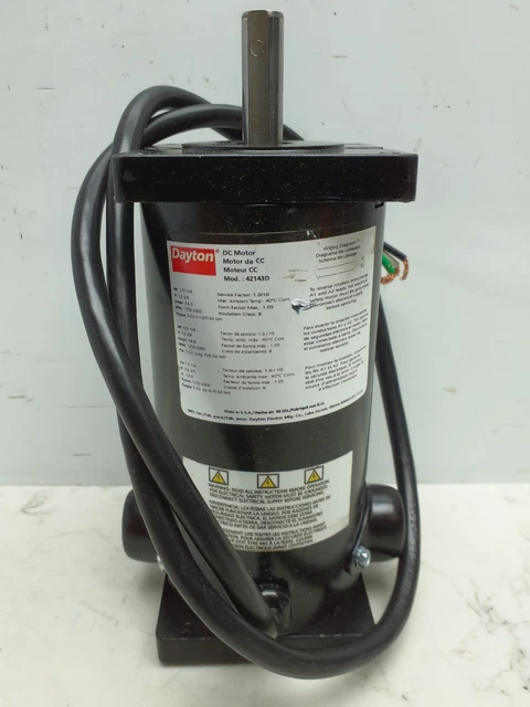 DAYTON 4Z143 Motor, 1/4, 1/7 HP, 1750/3900 rpm, 12/24V *USED UNTESTED*