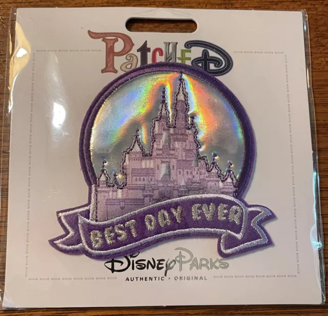 Disney Parks Patched Best Day Ever Embroidered Cinderella Castle Patch NEW