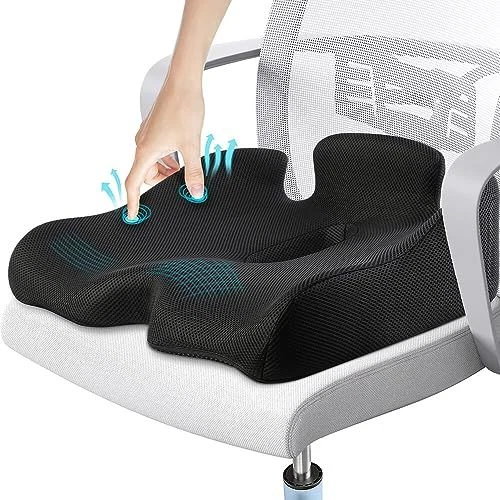 Cojín de asiento con memoria Benazcap para silla de oficina presión 19"" x 17"" x 6'', negro
