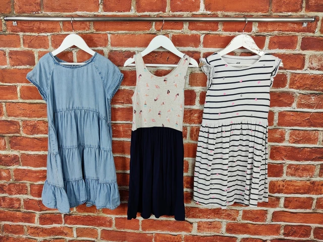 Girls Bundle Age 7-8 Years Next H&M Navy Blue Dress Set Summer Sun Holiday 128Cm