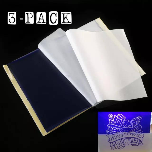 Tattoo Stencil Paper Stick and Poke Hand Poke Tracing Carbon Paper 3x Pack