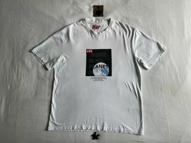 LIFE MAGAZINE T-Shirt White XL Organic Cotton NO PLANET B Logo Backprint 48"