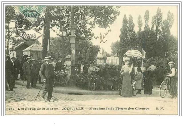 94.Joinville Le Pont.les Bords De La Marne.marchands De Fleurs Des Champs