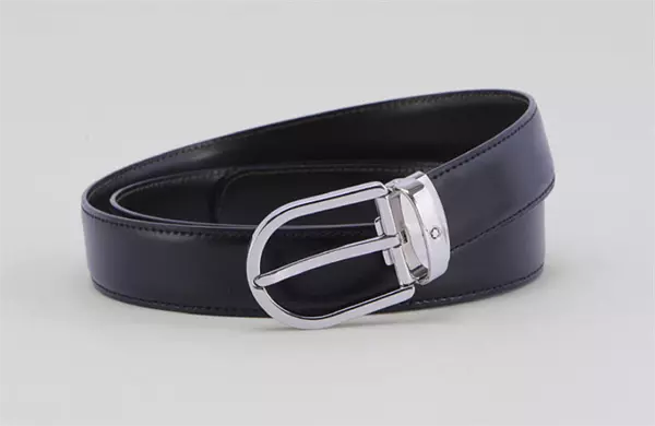 Montblanc Men's Natural Cowhide Leather Reversible Belt Black Brown(back)Genuine