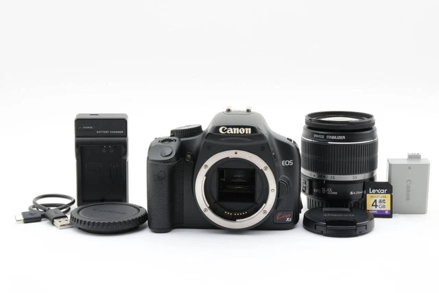 CANON EOS KISS X2 + EF-S 18-55mm IS Lens + Flash + Strap +