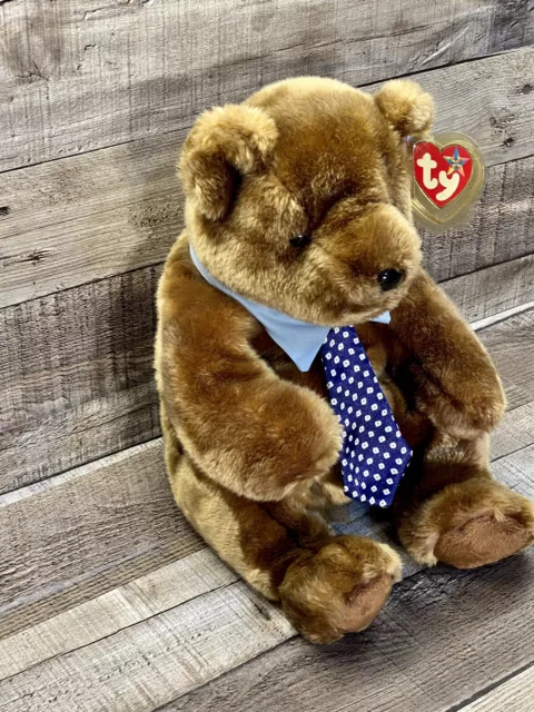 2001 TY BEANIE Buddy Bear “Hero” With Collar & Necktie Stuffed Plush ...