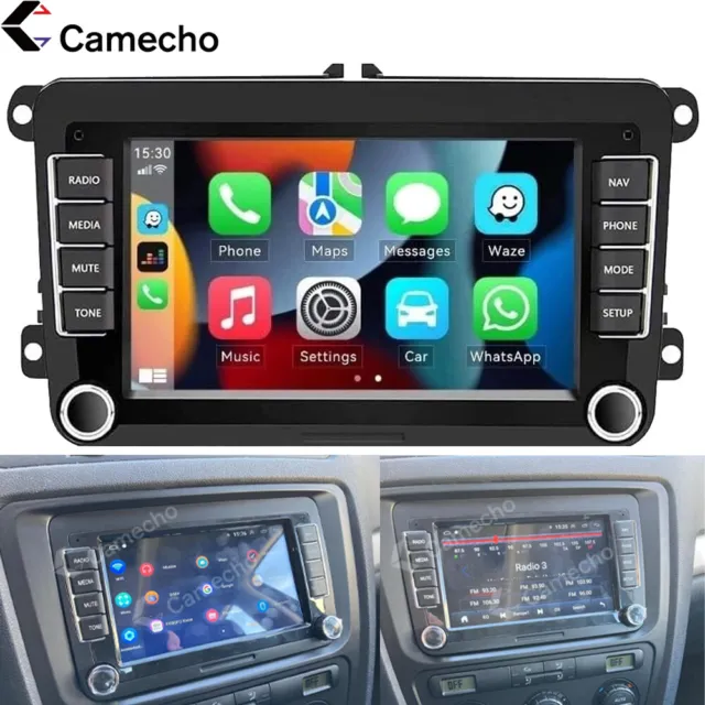 CAMECHO Android 10 Autoradio mit Navi für VW Golf 5 Golf 6,Doppel