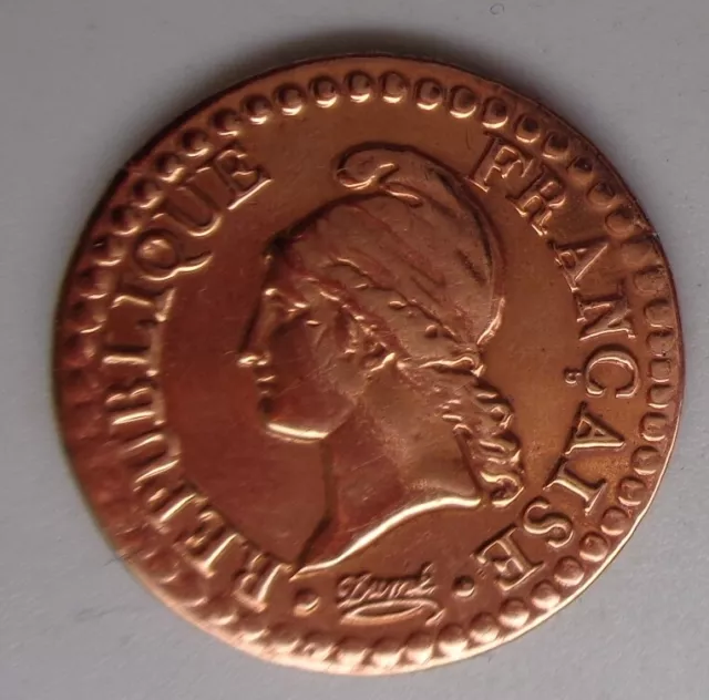 Rare 1 Centime Dupré AN 7 (53/50 perles)  Bronze Qualité Superbe