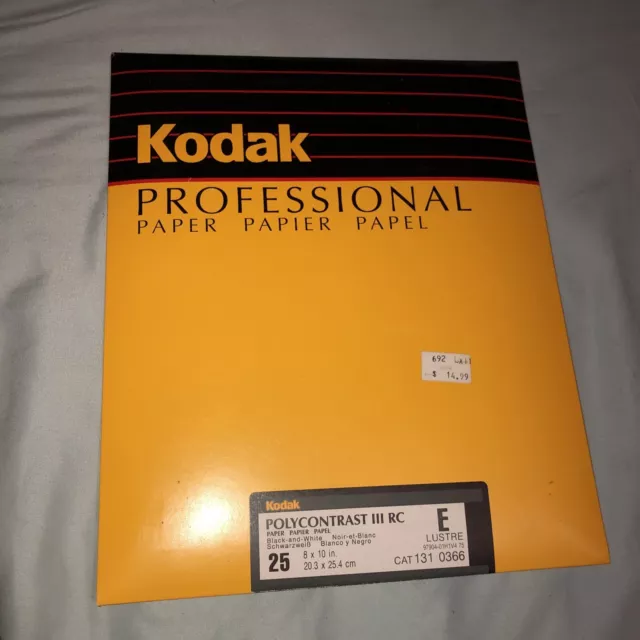 Kodak Professional Paper B & W 25 Sheets Polycontrast III RC E Lustre 8x10"  NEW