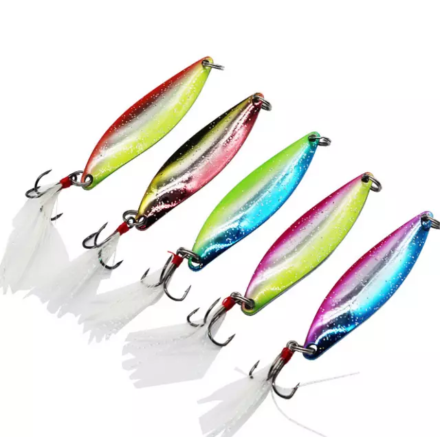10PCS 5g-17g Fishing Lure Metal Spinner Bait Bass Tackle Crankbait Spoon Trout