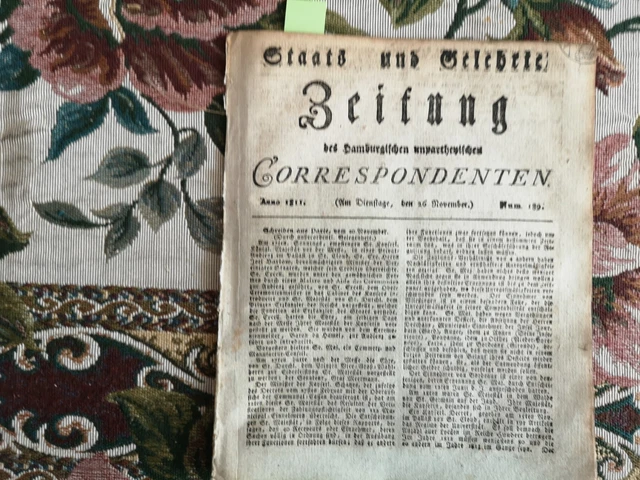 1811 Zeitung  Hamburg 189 Oper Hamburg Madame Becker