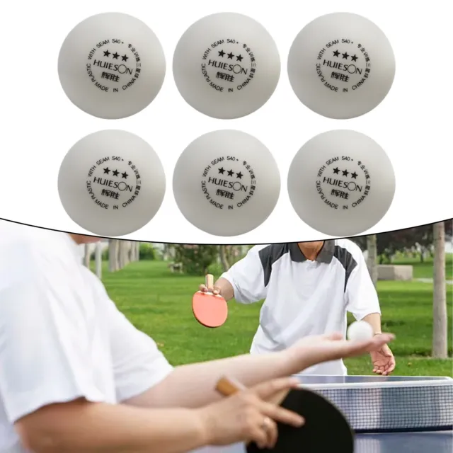 Lot de 6 balles de ping-pong ABS D40+ mm durabilité longue durée prises de vue